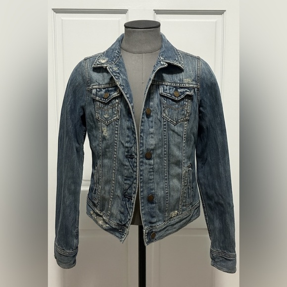 Abercrombie & Fitch Jackets & Blazers - Y2K Abercrombie & Fitch Distressed Denim Jacket Medium Early 2000s